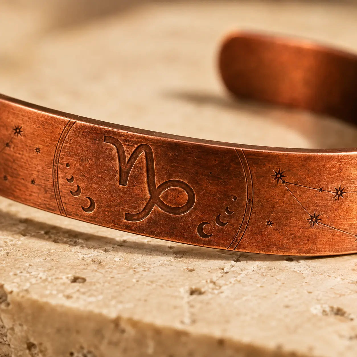 Bracelet Zodiaque Capricorne en Cuivre Rouge