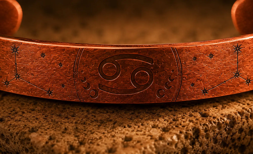 Bracelet Zodiaque Cancer en Cuivre Rouge