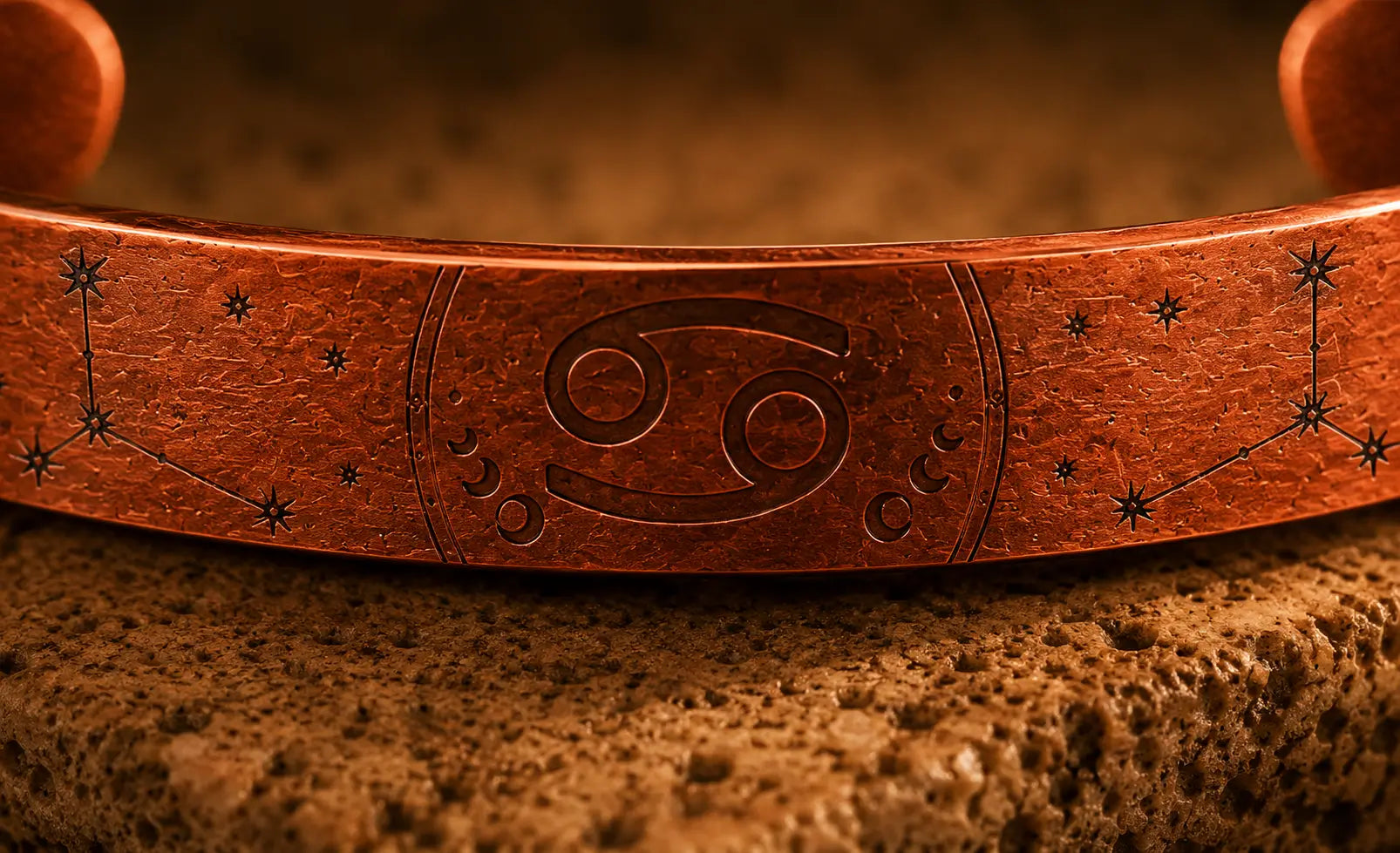 Bracelet Zodiaque Cancer en Cuivre Rouge
