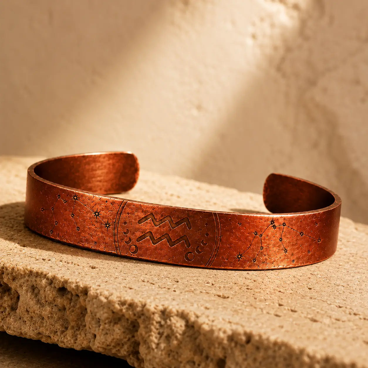 Bracelet Zodiaque Verseau en Cuivre Rouge