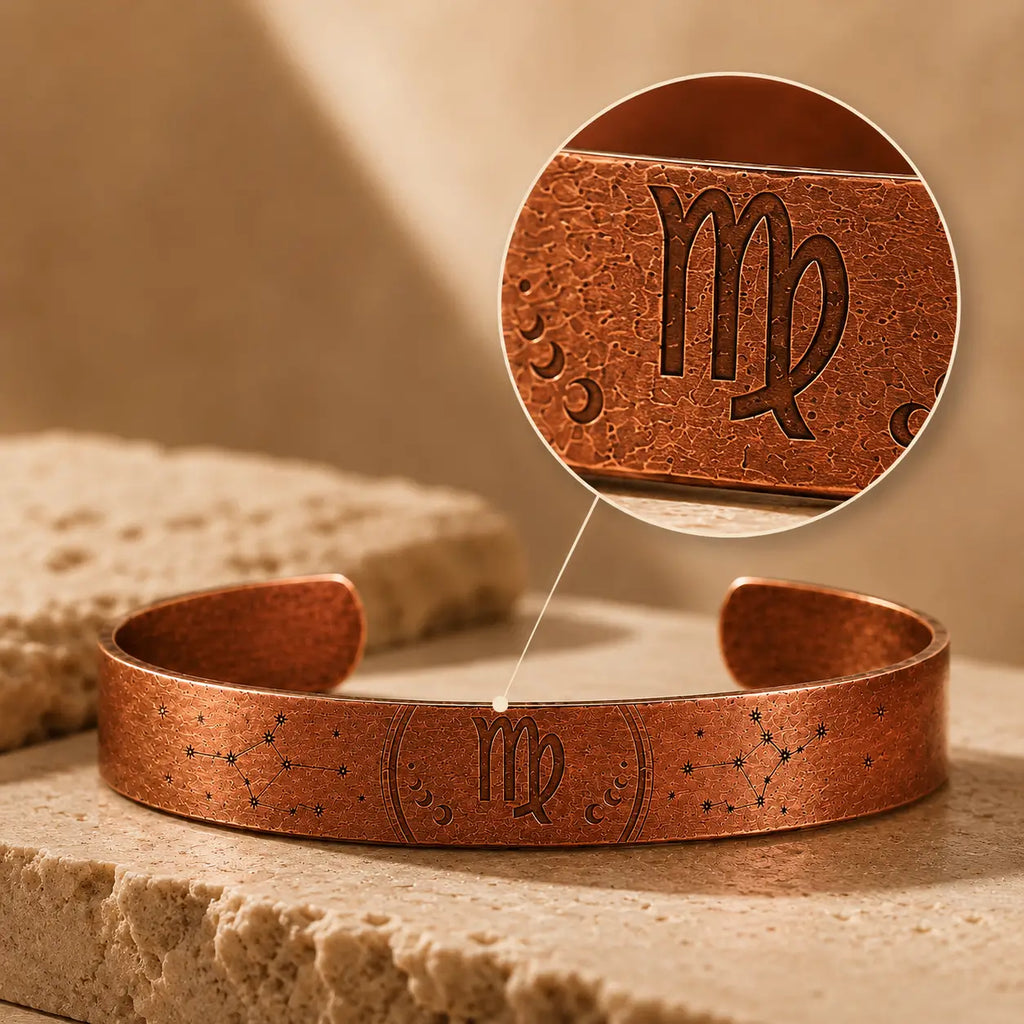 Bracelet Zodiaque Vierge en Cuivre Rouge