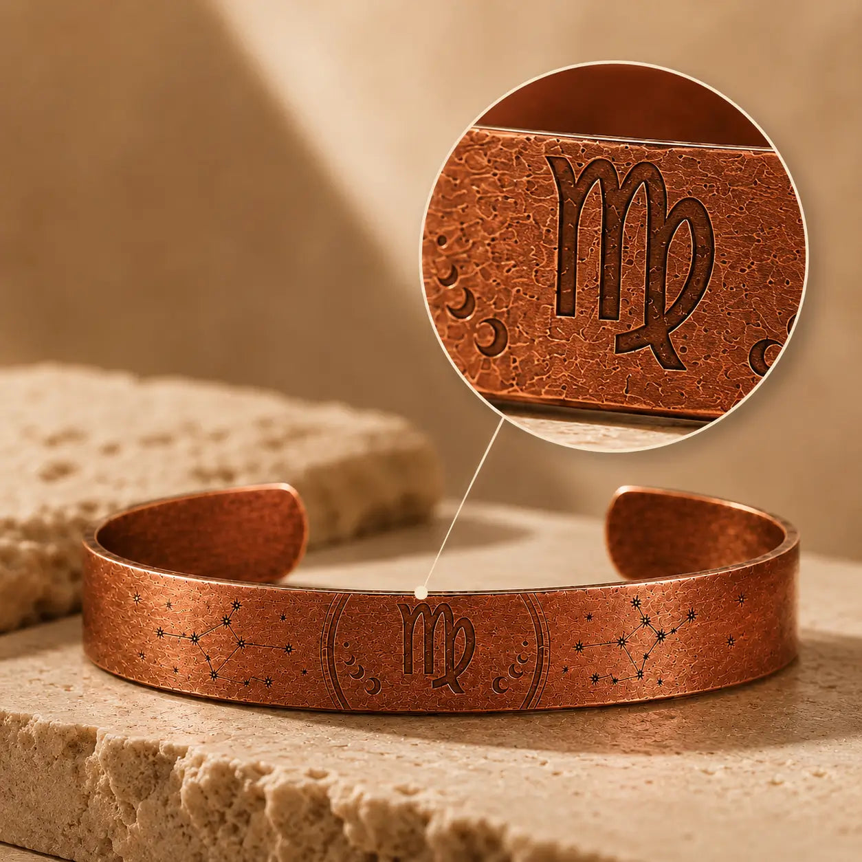 Bracelet Zodiaque Vierge en Cuivre Rouge