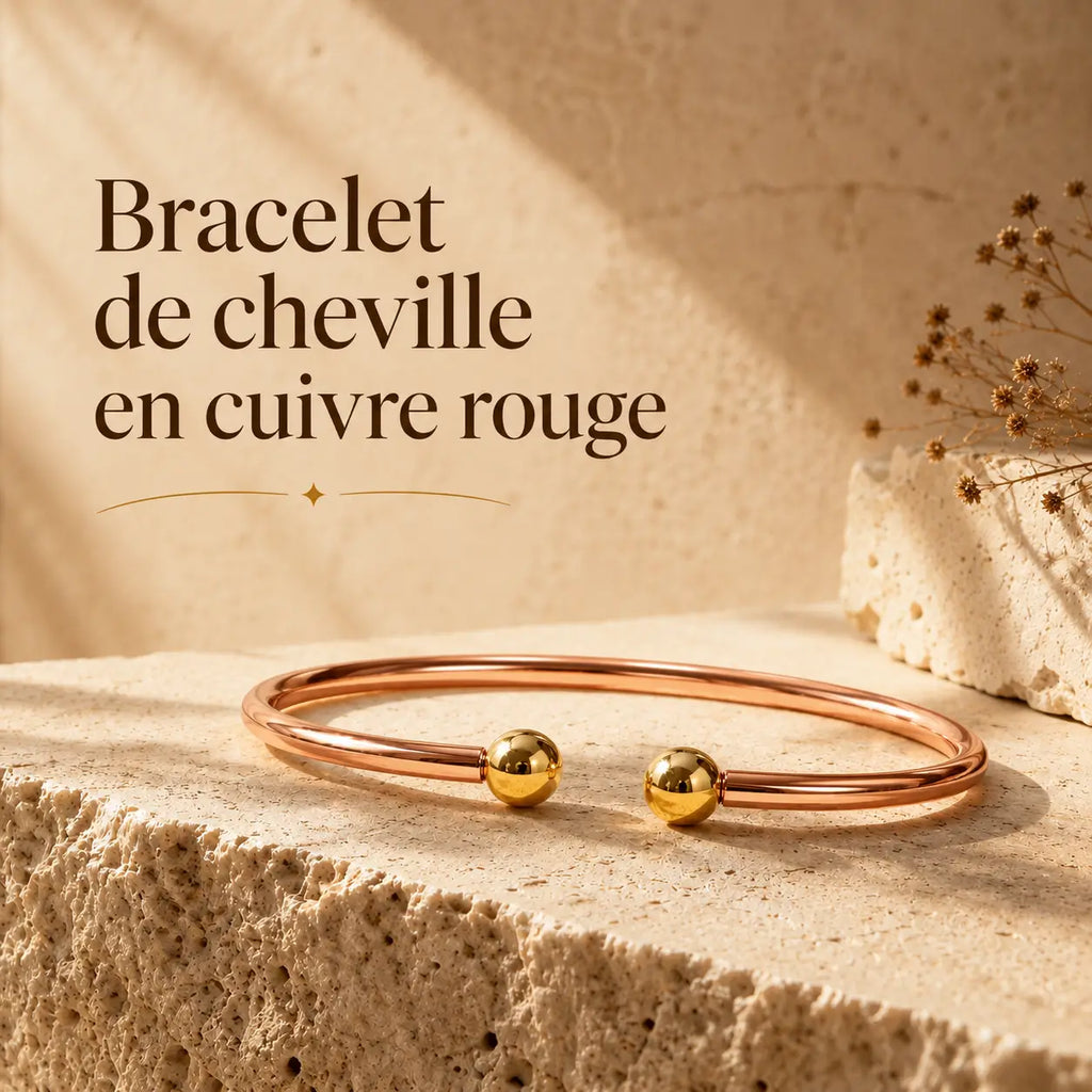 Bracelet de Cheville en Cuivre Rouge